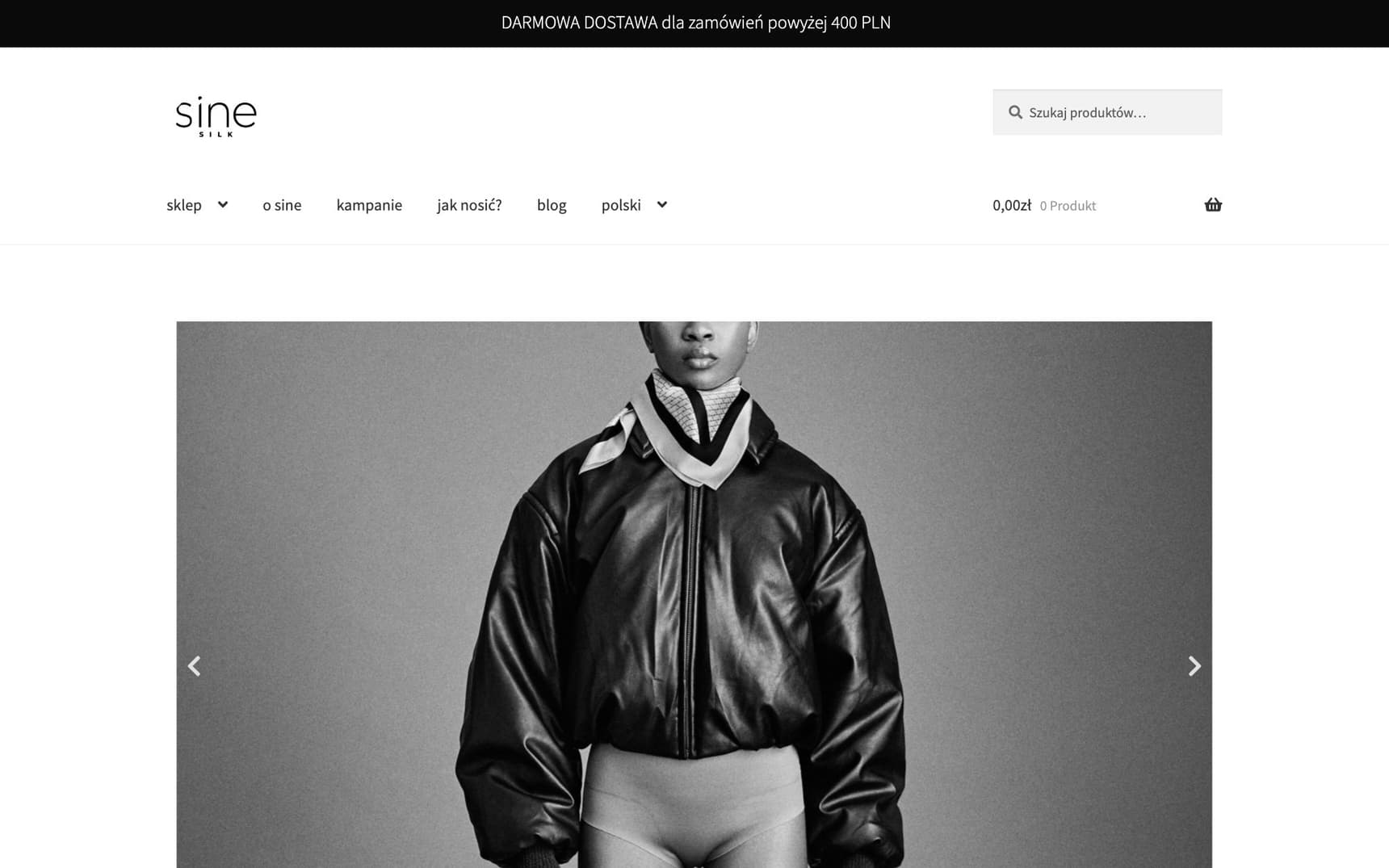 Dawna strona główna sinesilk.com na WooCommerce (Web Archive)