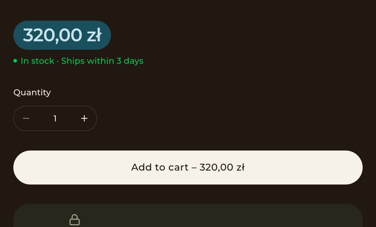 A yoga mat page with price and add to cart