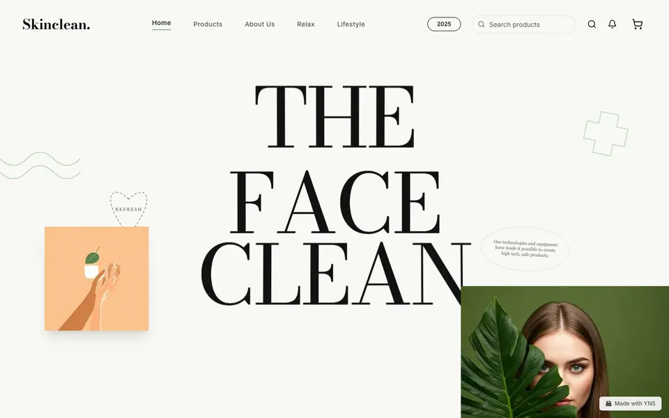 Blush store template, home page