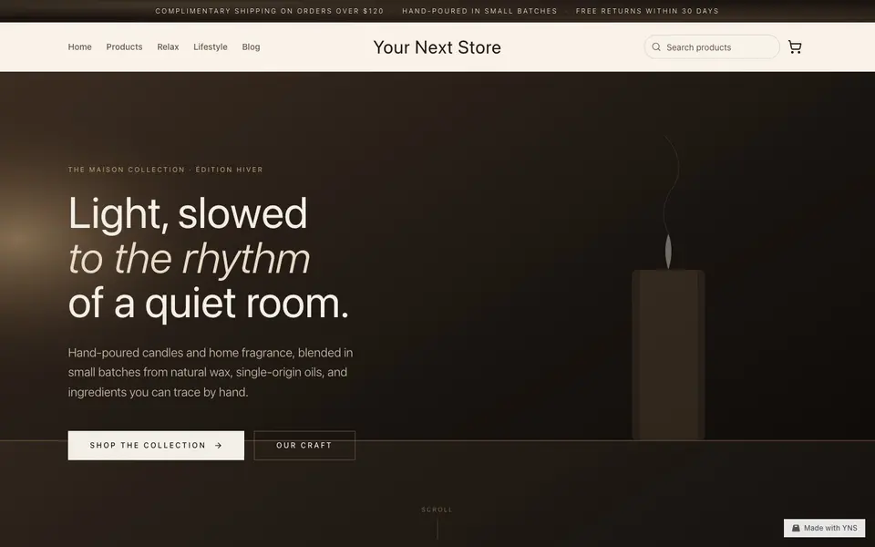 Maison store template, home page