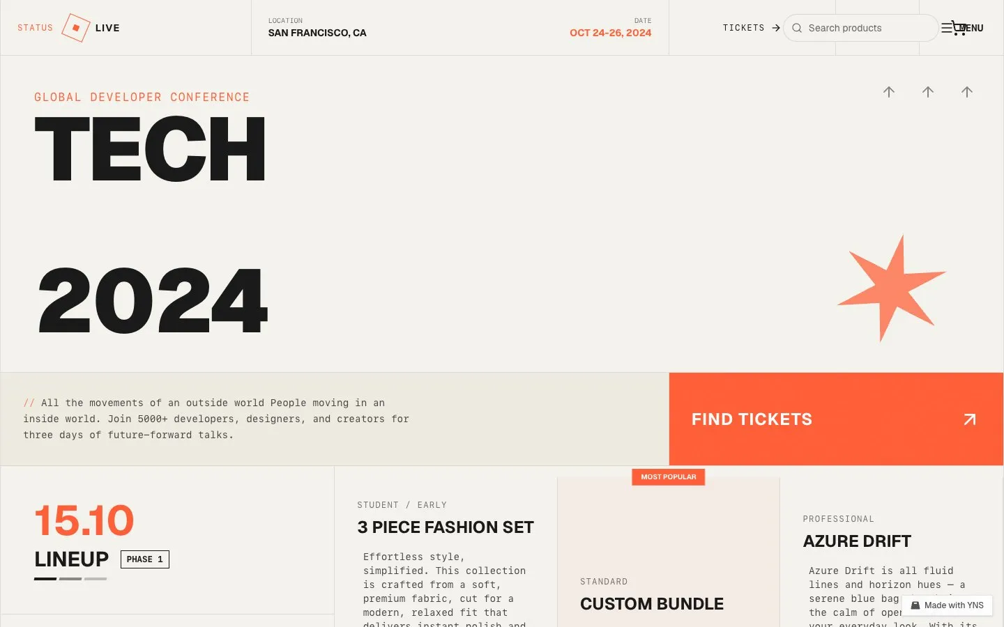 Gather store template, home page