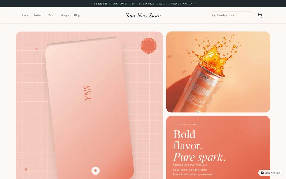 Spark store template, home page