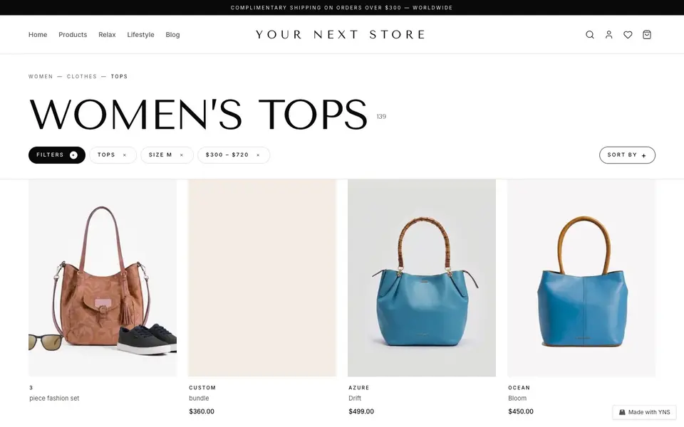 Champagne store template, home page