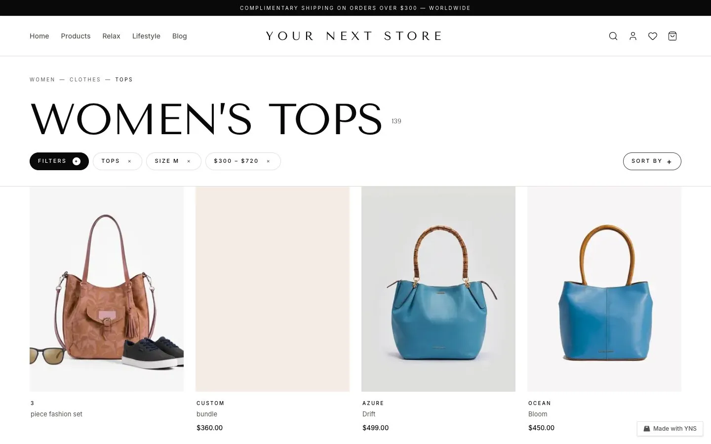 Champagne store template, home page