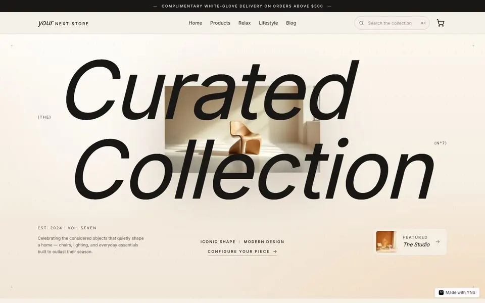 Caramel store template, home page