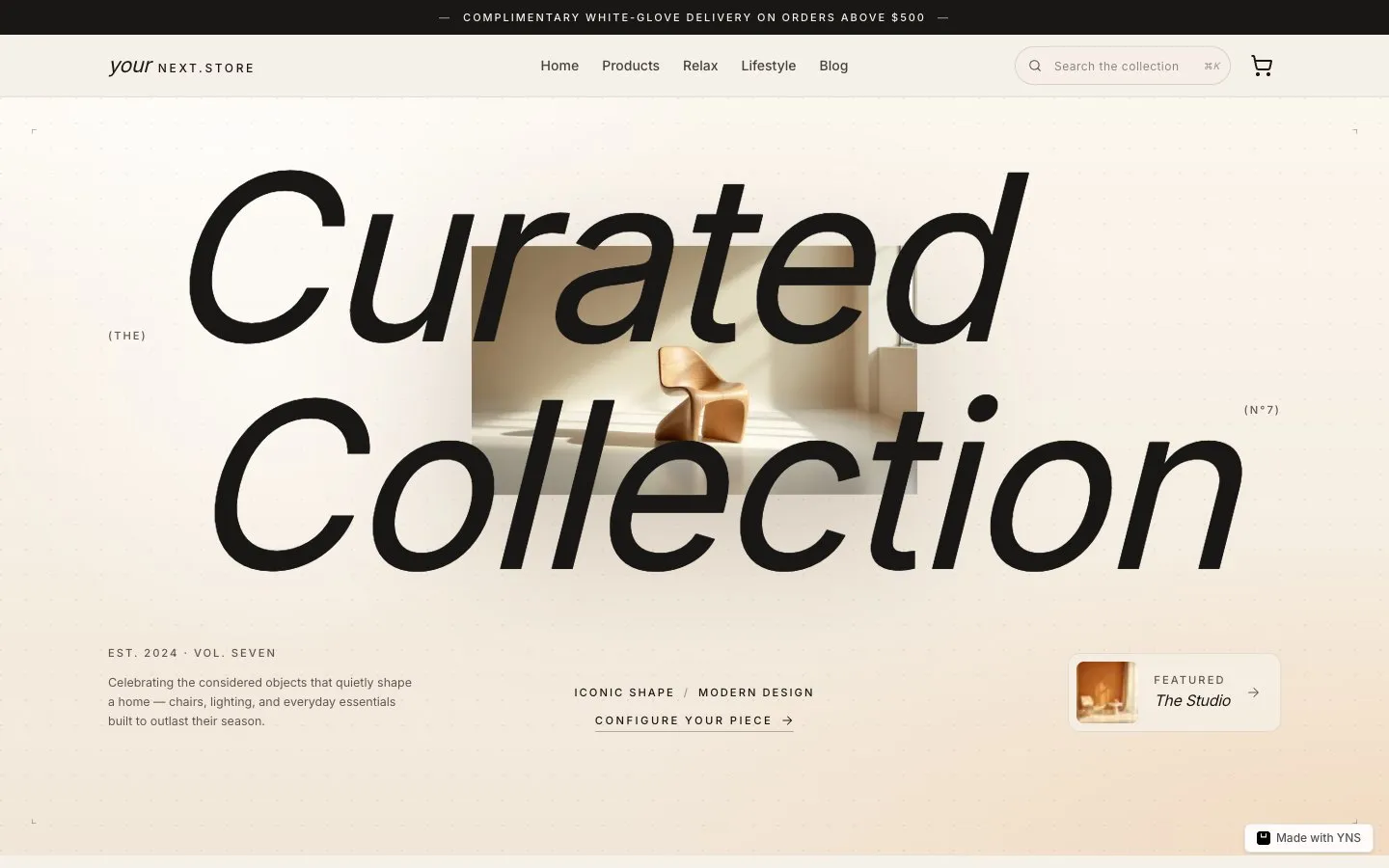 Caramel store template, home page