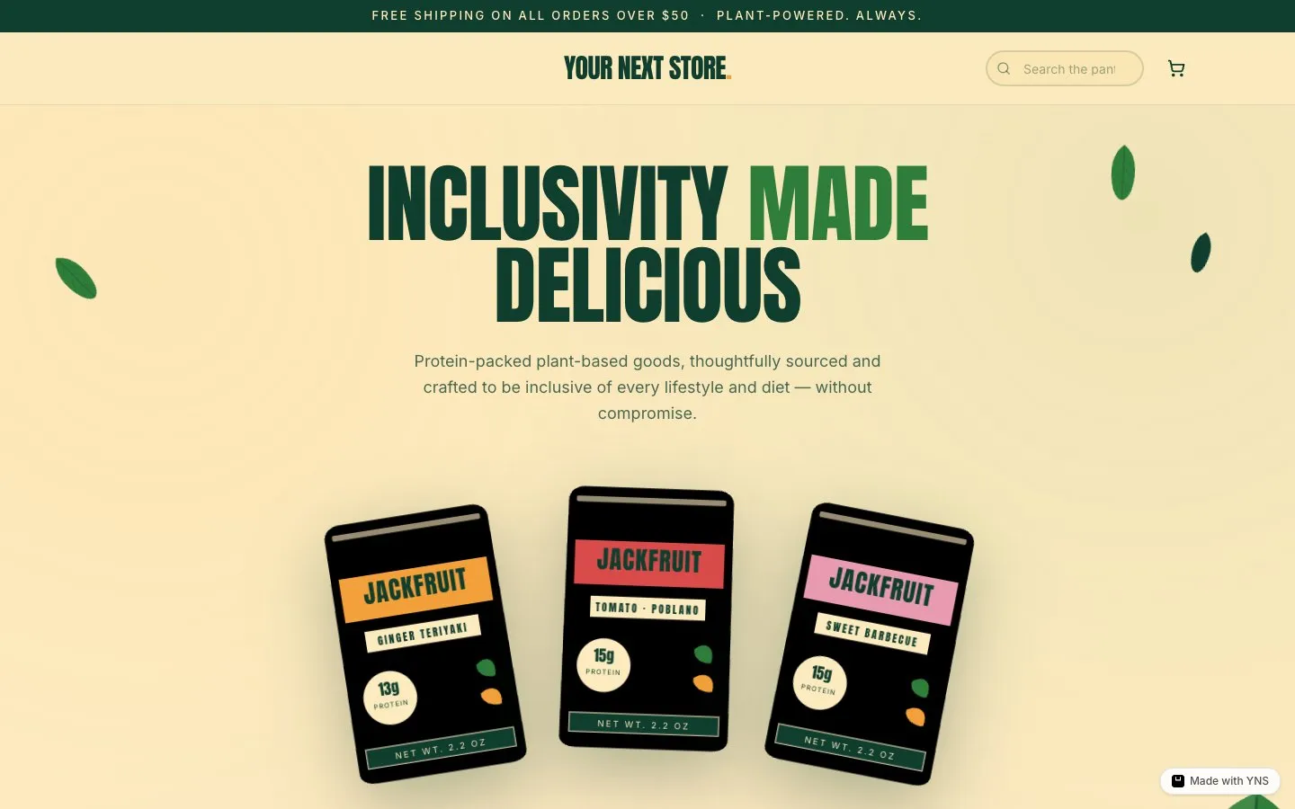 Marigold store template, home page
