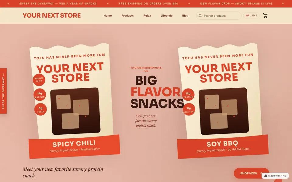 Chili store template, home page