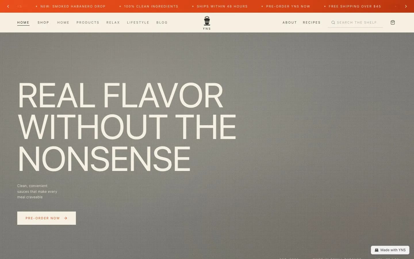 Ember store template, home page