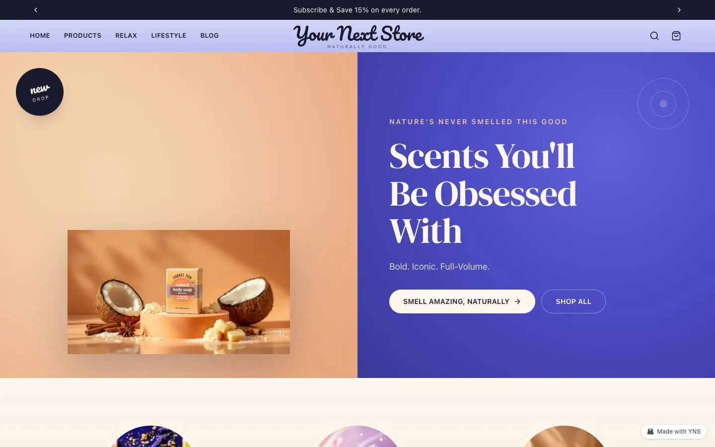 Violet store template, home page