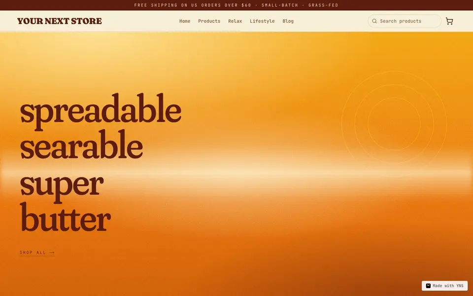 Mahogany store template, home page