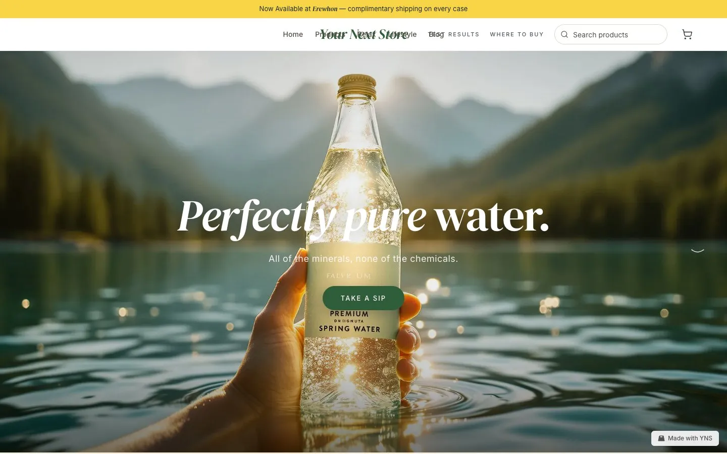 Alpine store template, home page