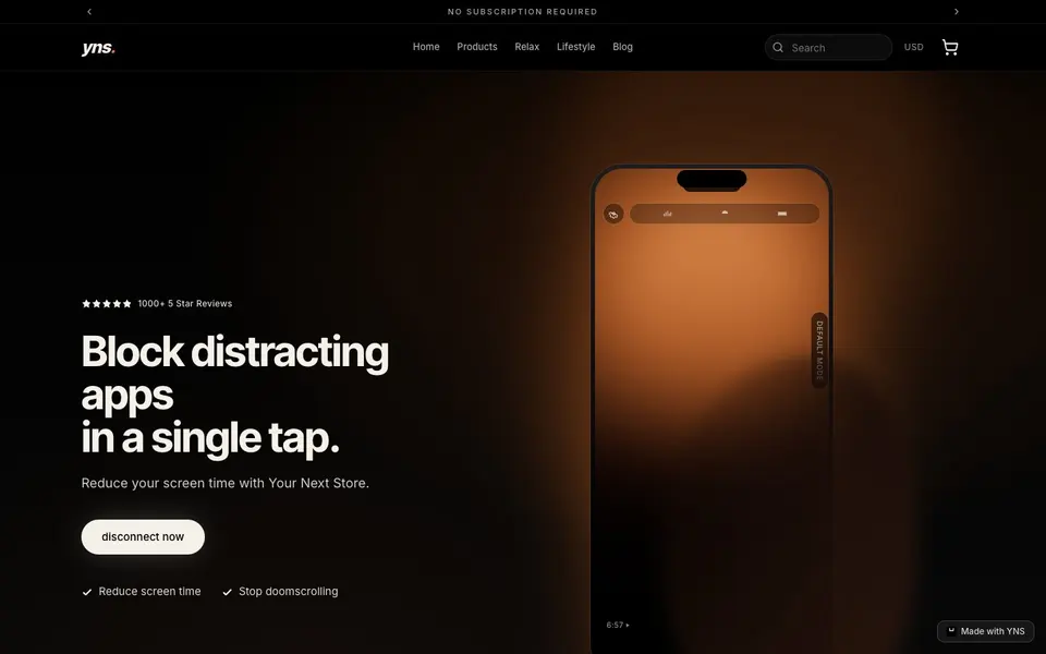Moody store template, home page