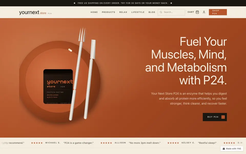 Burnt Clay store template, home page