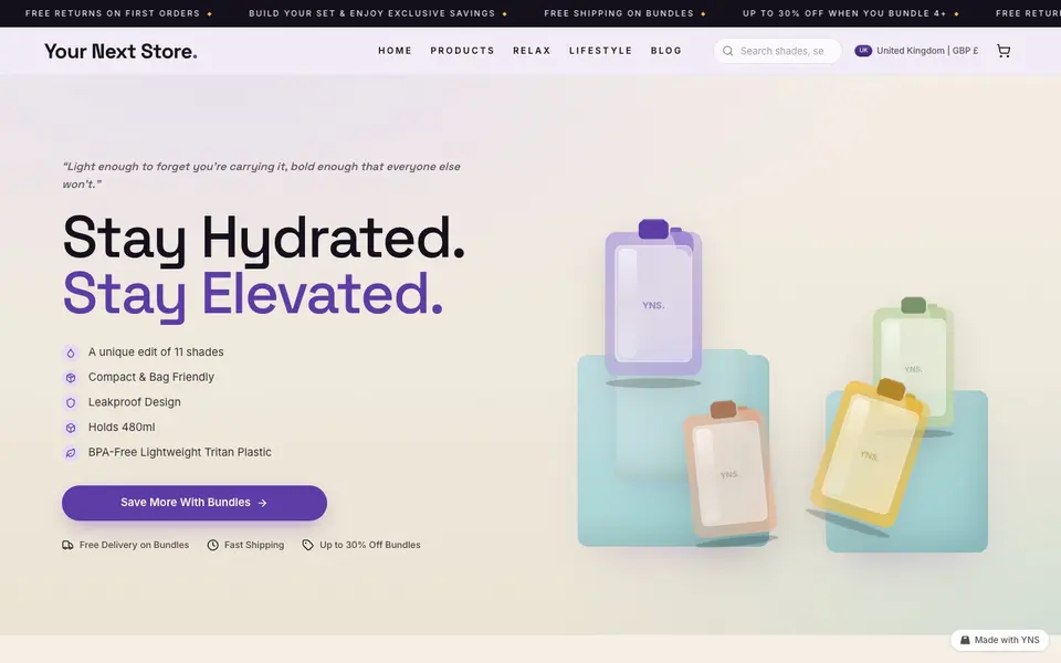 Lavender store template, home page