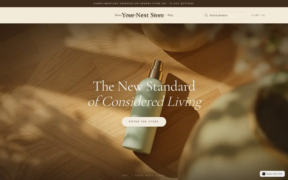 Sage store template, home page
