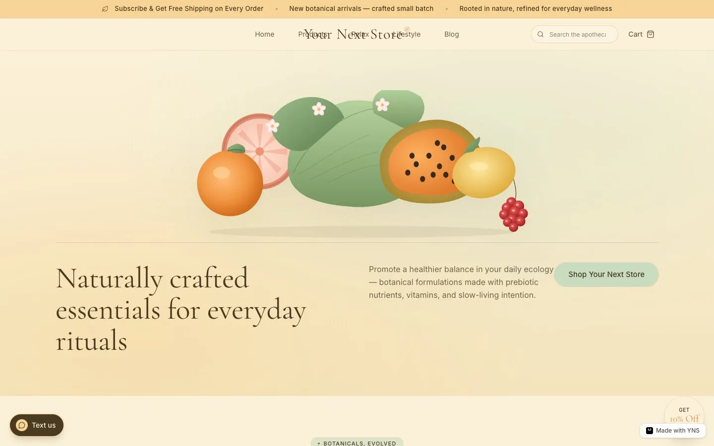 Apothecary store template, home page