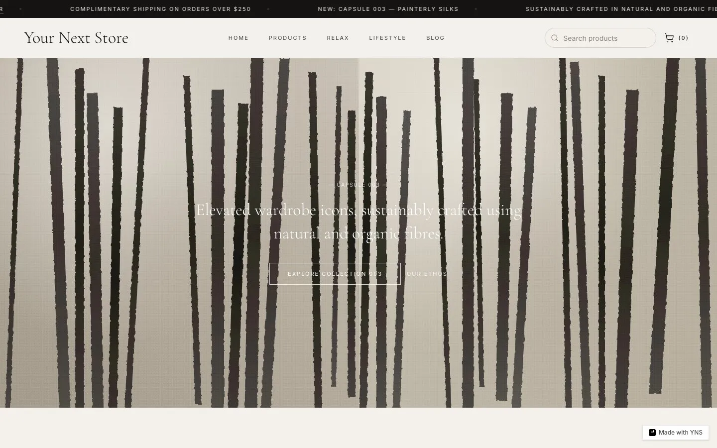 Putty store template, home page