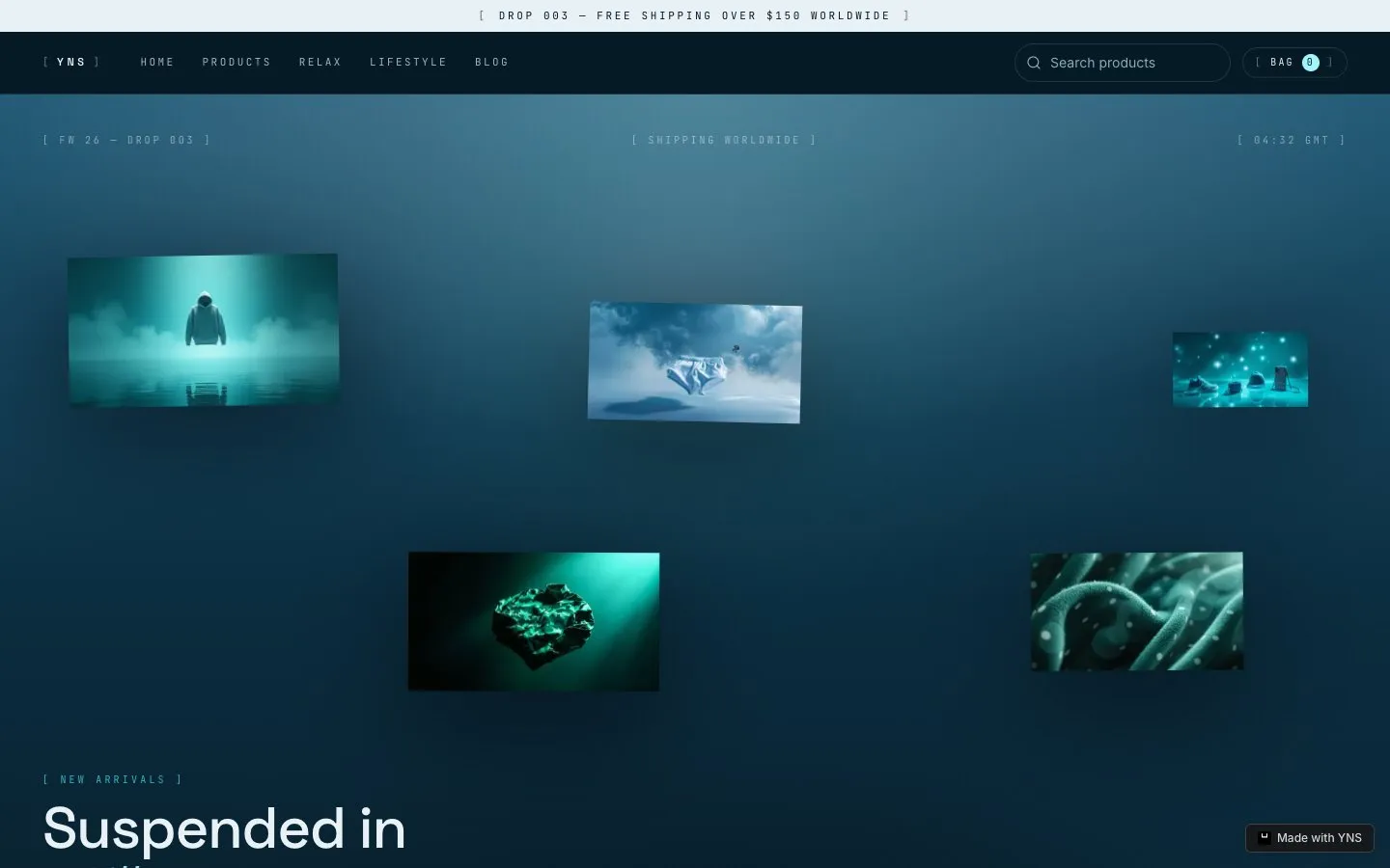 Abyss store template, home page