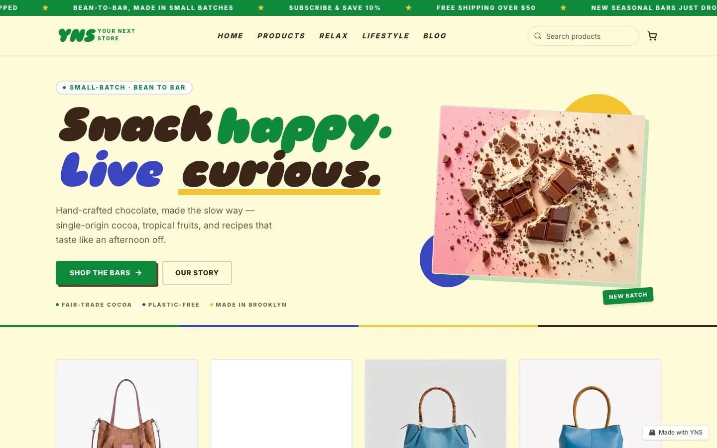 Lemonade store template, home page