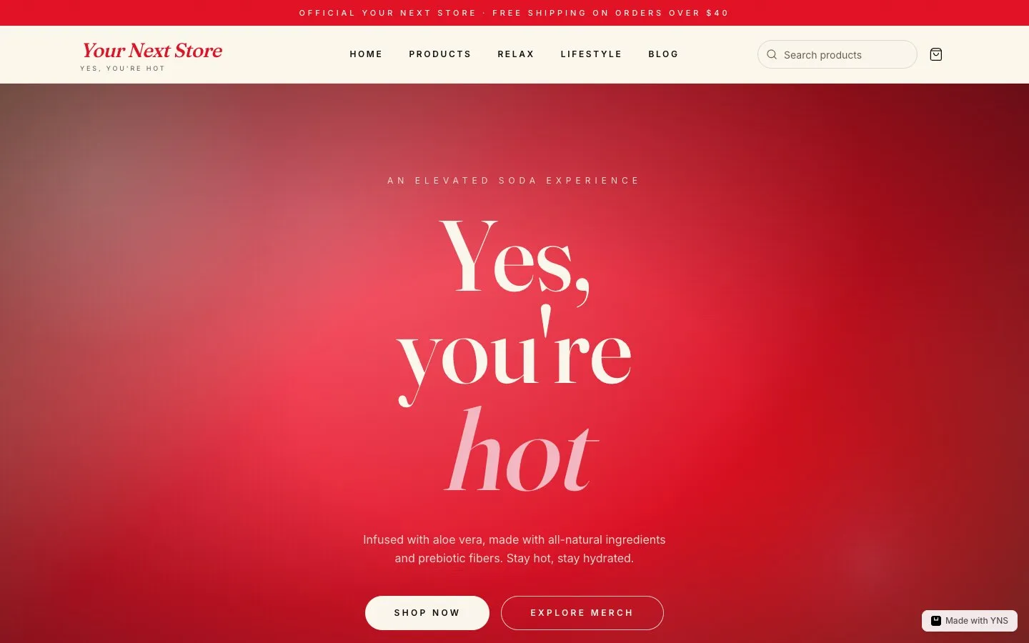 Heat store template, home page