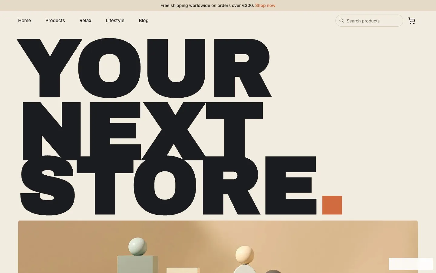 Catalogue store template, home page