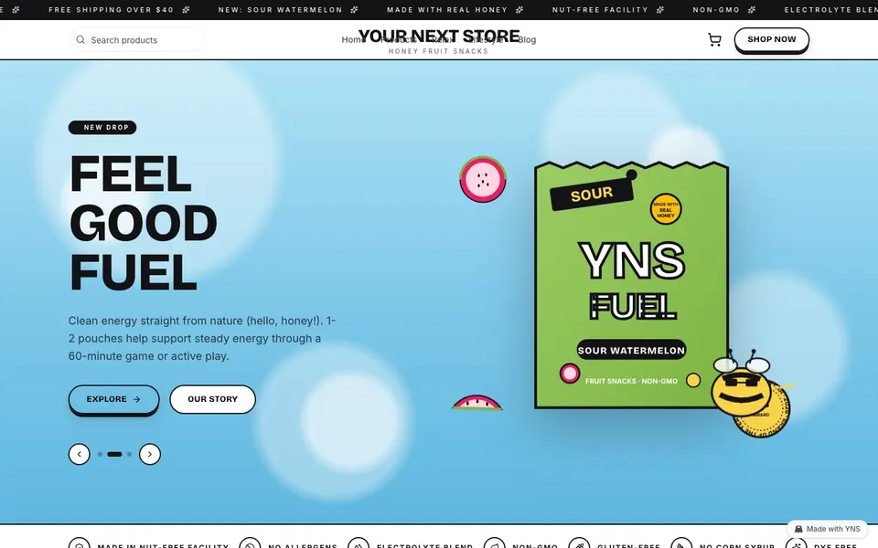 Butter store template, home page