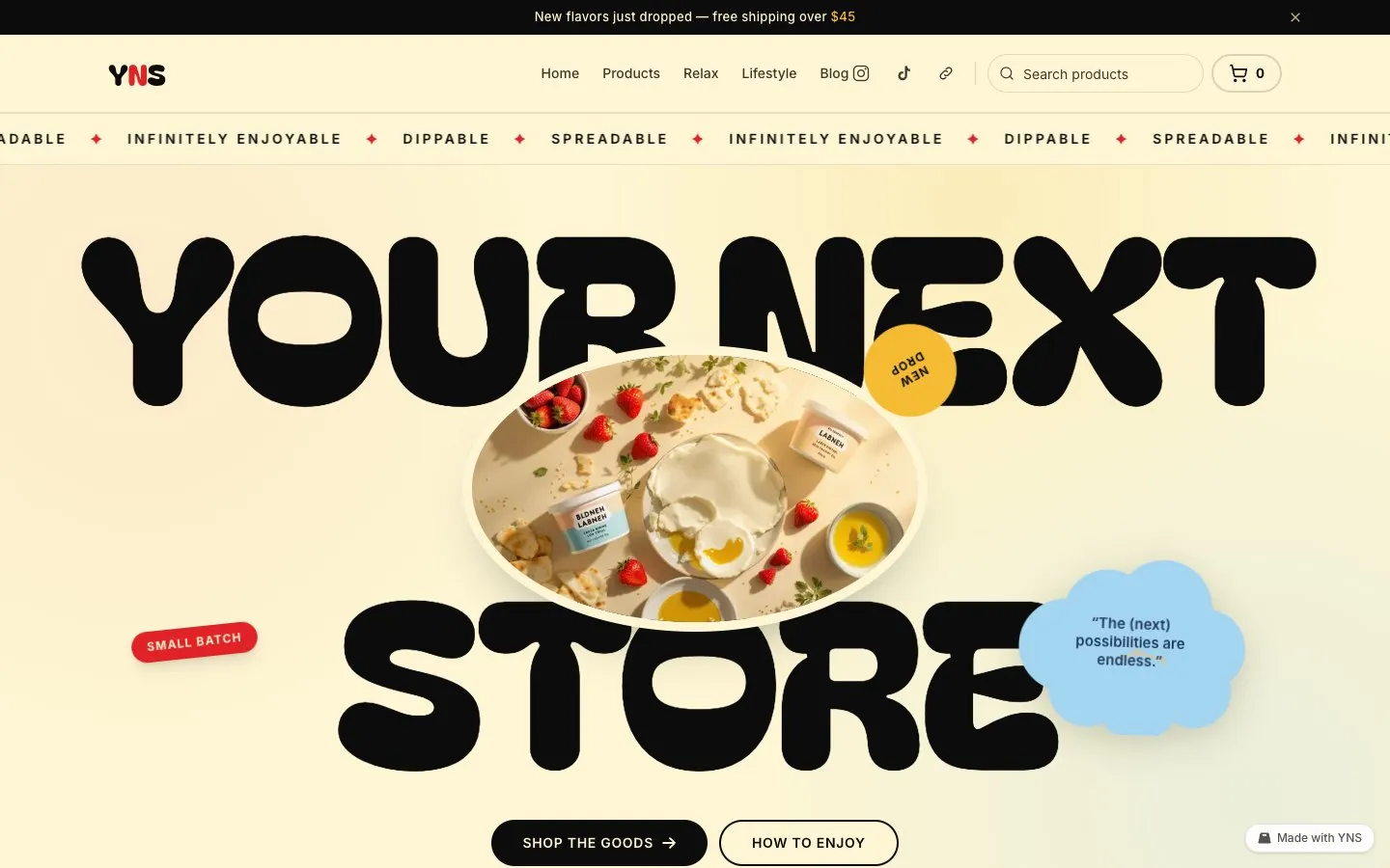 Cherry store template, home page