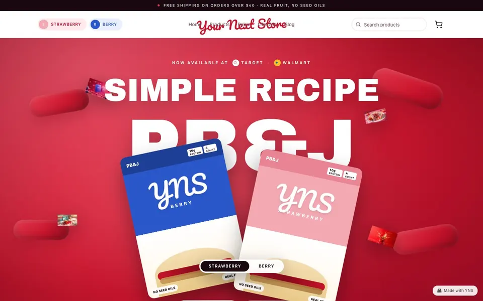Jam Jar store template, home page
