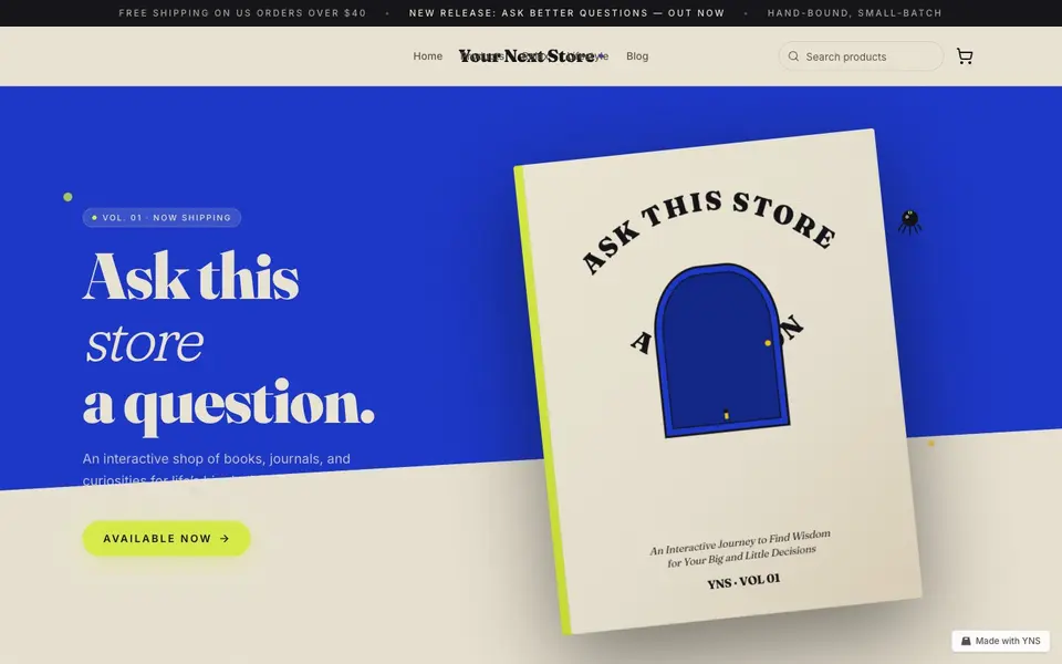 Bookshop store template, home page