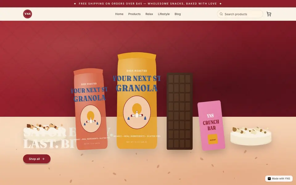 Hearth store template, home page