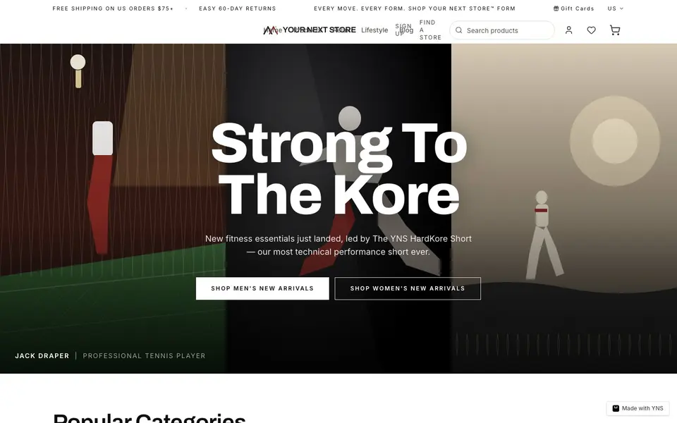 West Coast store template, home page