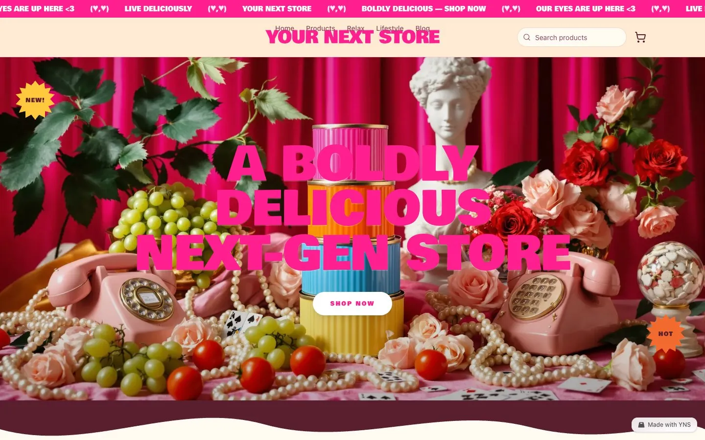 Candy store template, home page