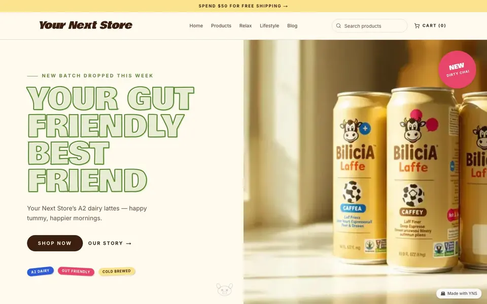 Culture store template, home page