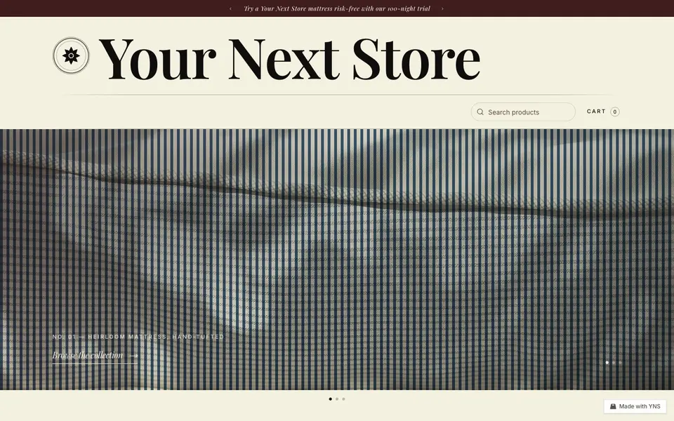 Outfitter store template, home page
