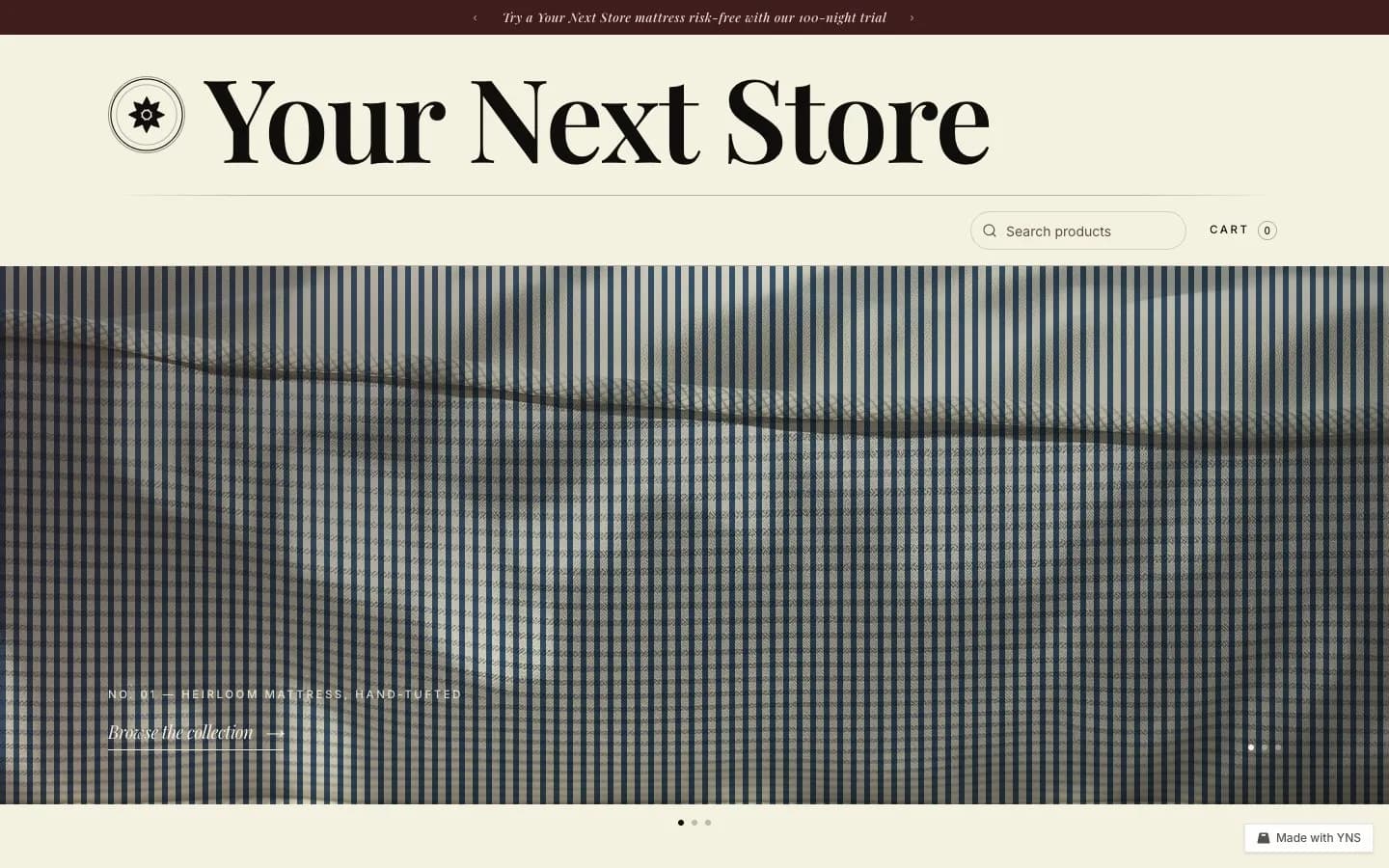 Outfitter store template, home page