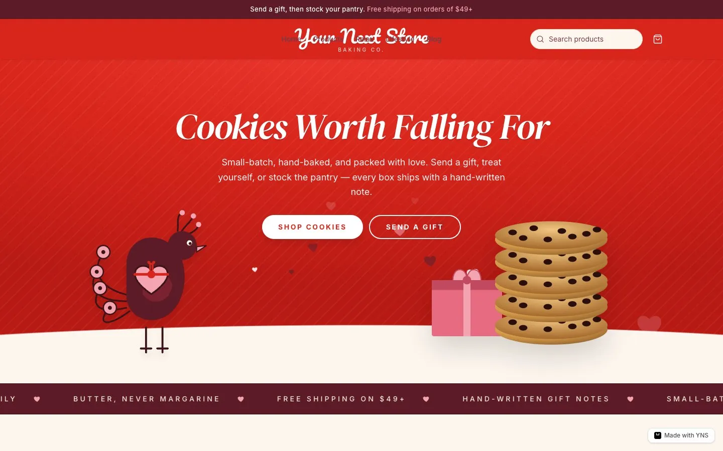 Patisserie store template, home page