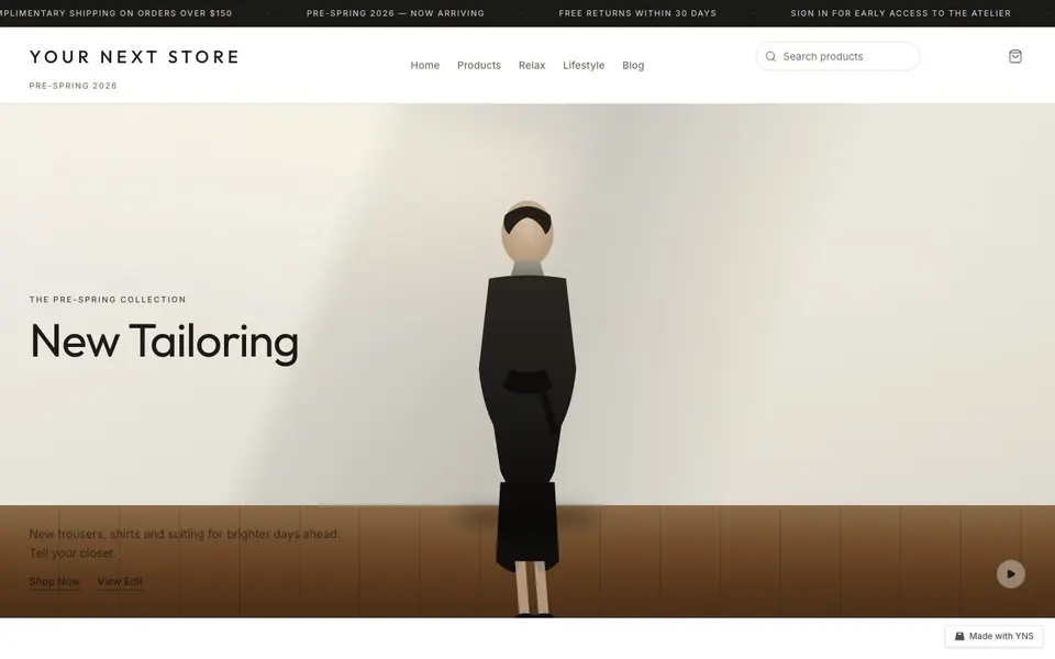 Taupe store template, home page
