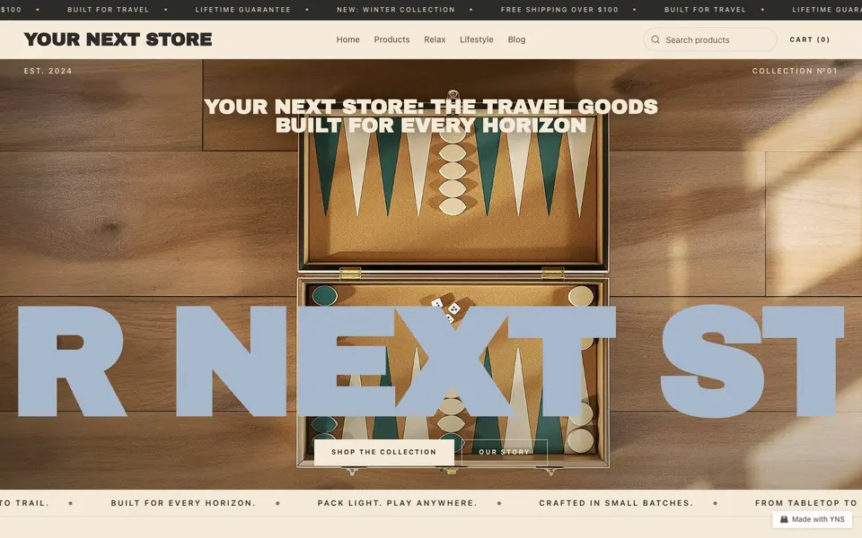 Parchment store template, home page