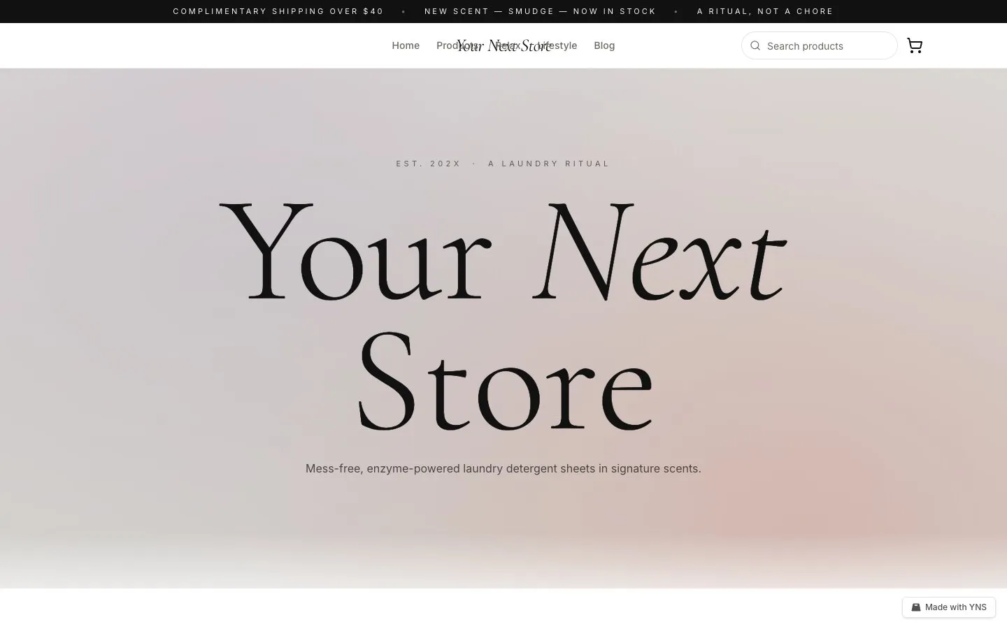 Muse store template, home page