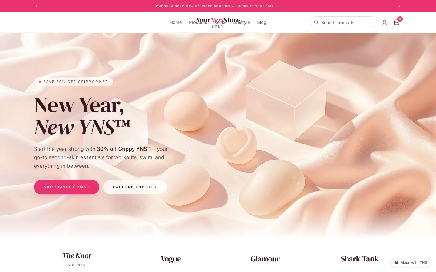 Romance store template, home page