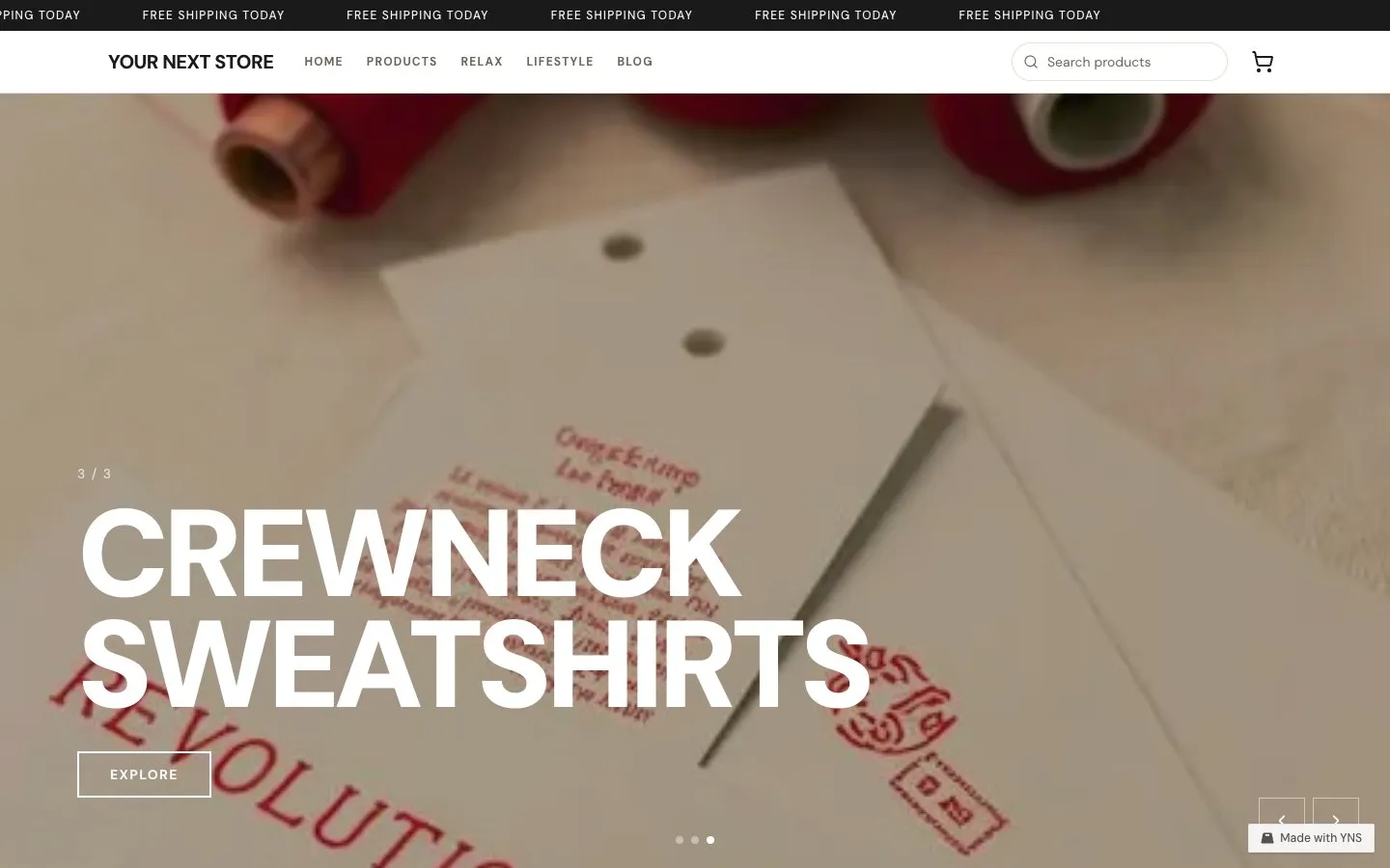 Oslo store template, home page