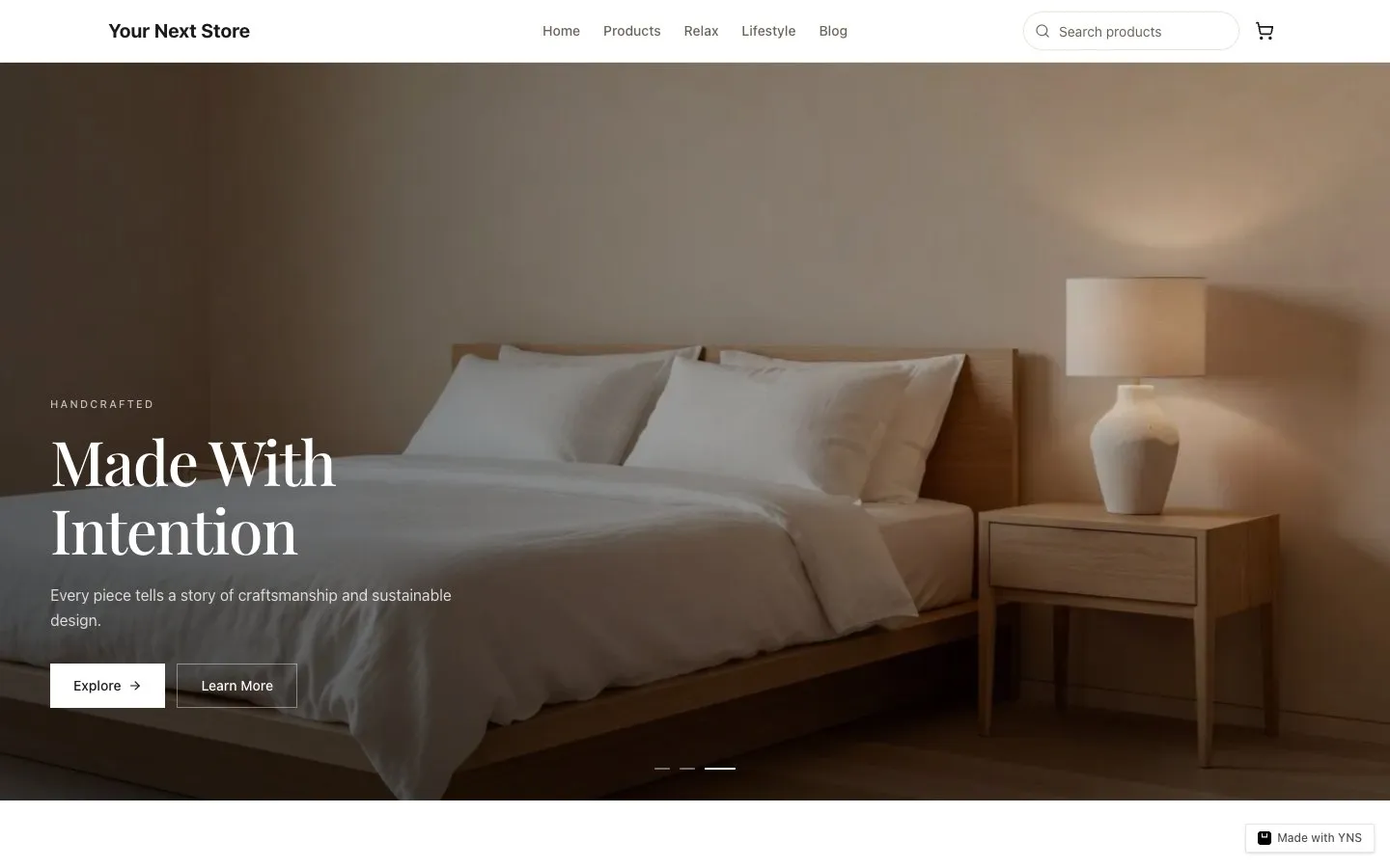 Forma store template, home page