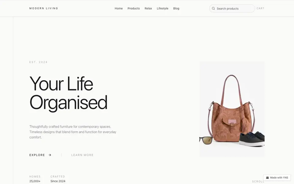 Grove store template, home page
