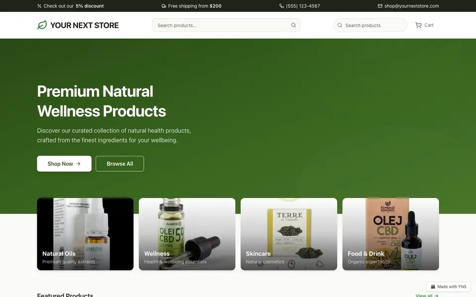 Botanica store template, home page