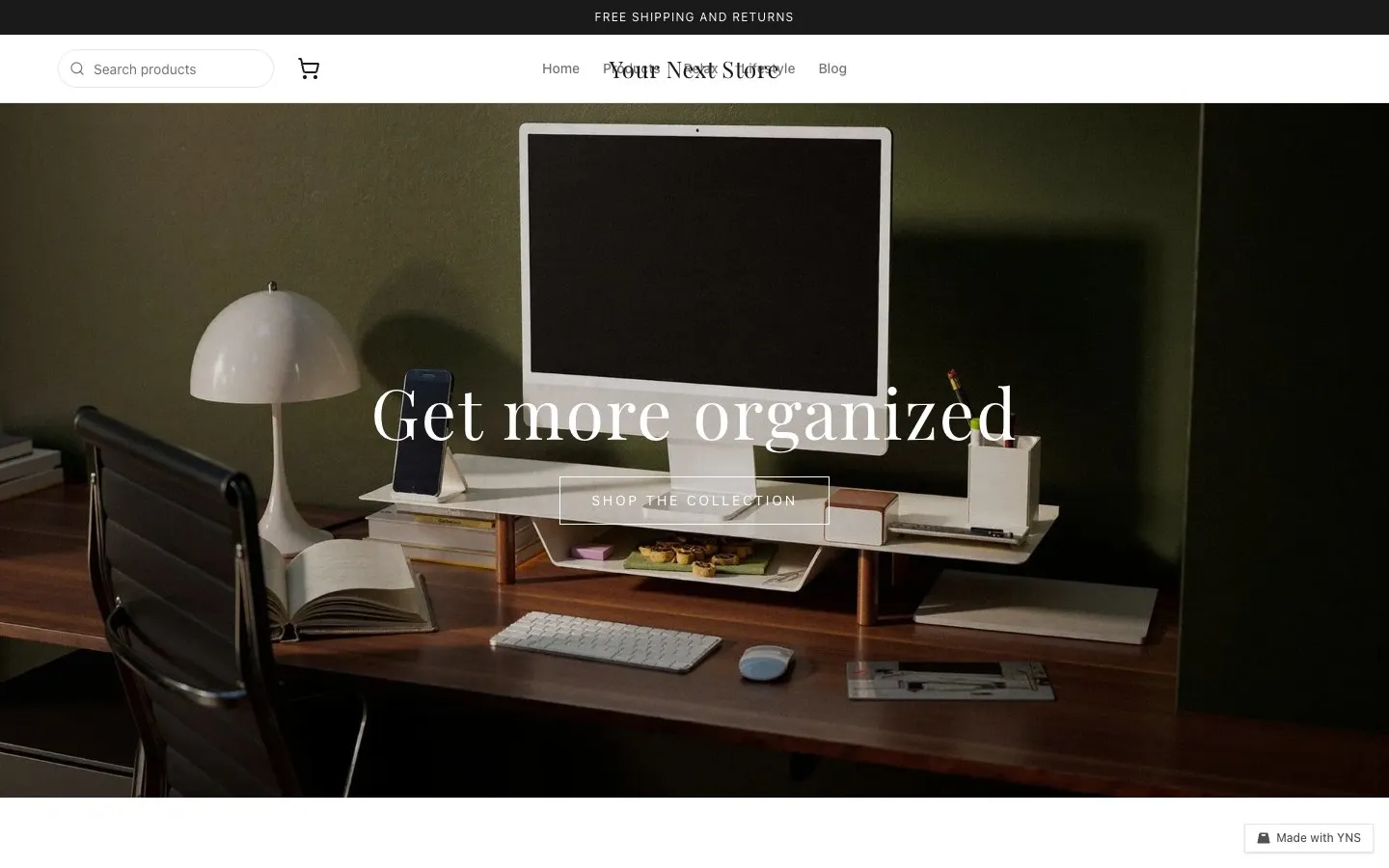 Deskflow store template, home page