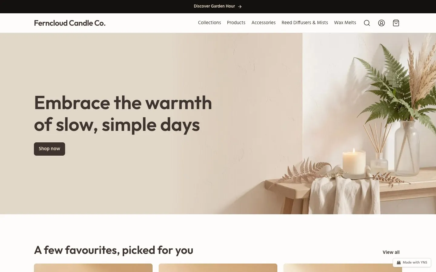 Ferncloud store template, home page