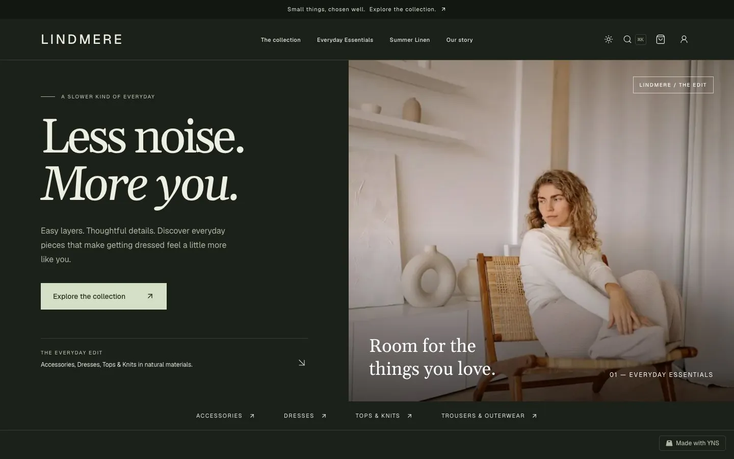 Lindmere store template, home page