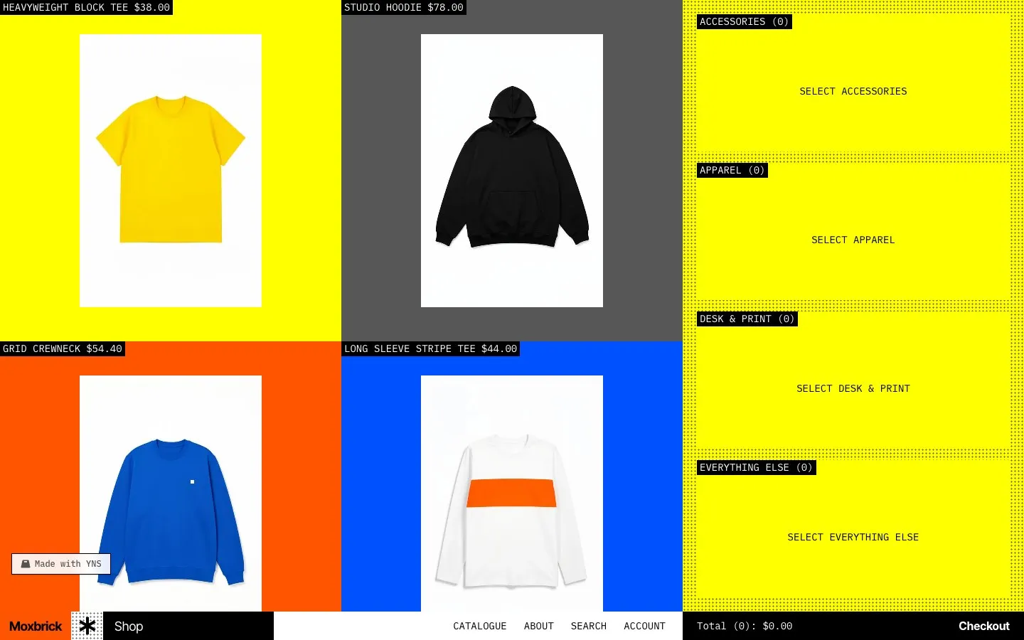 Moxbrick store template, home page