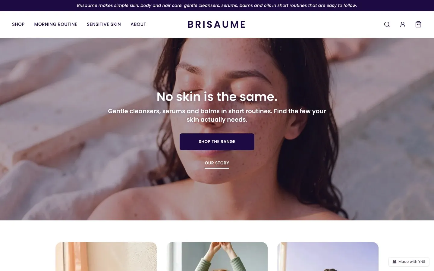Brisaume store template, home page
